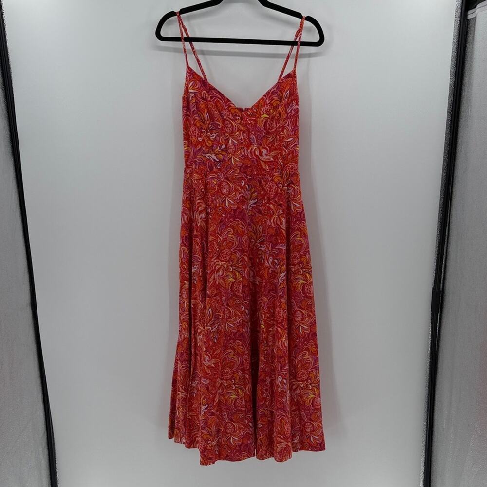 Jason Wu Women's Midi Length Tank Dress w/pockets - Red/Orange Multi - Small